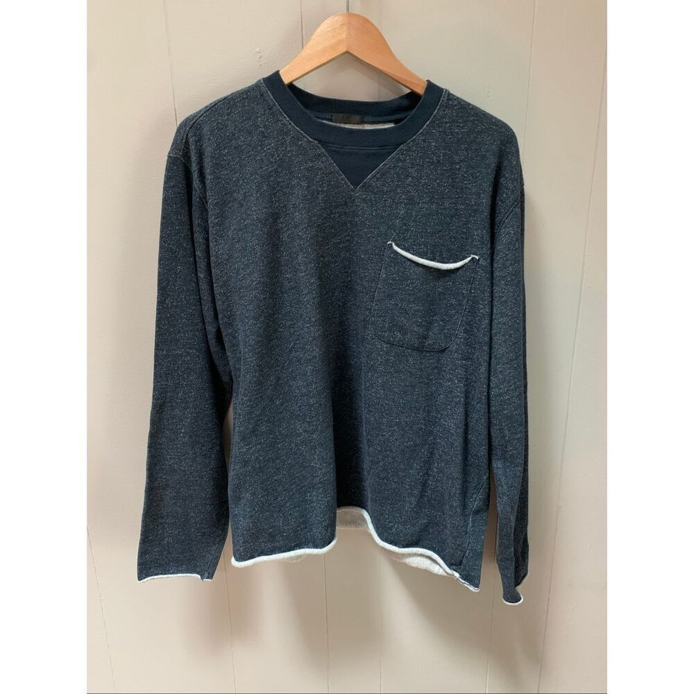 ATM Anthony Thomas Melillo cut-off raw-hem pocket pullover sweatshirt XL